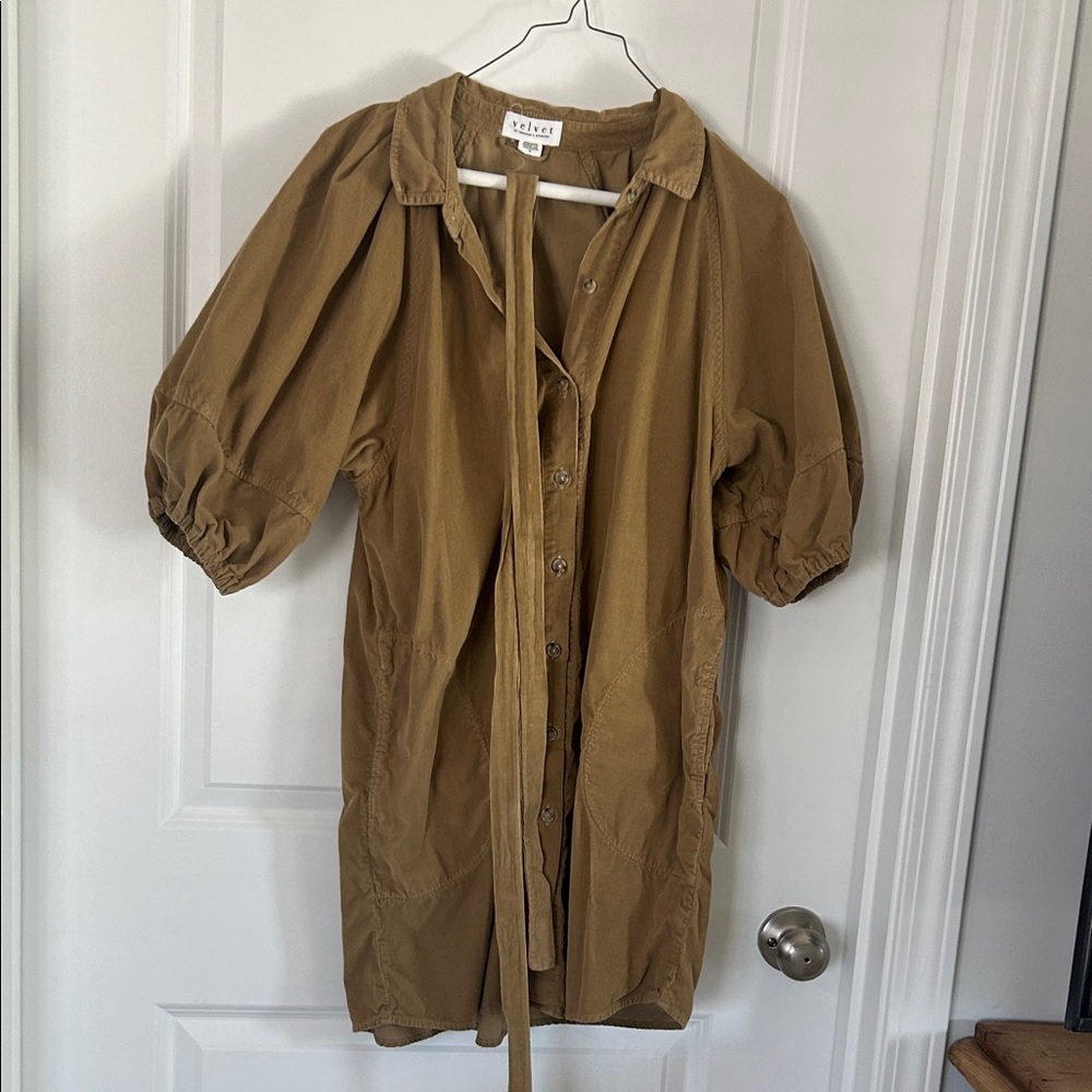 Velvet Tan Mini Dress